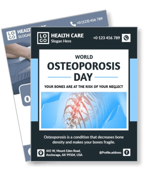 world osteoporosis day healthcare awareness bone health risk template