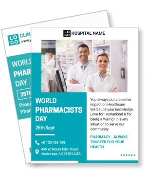 world pharmacists day hospital template celebration event
