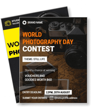 world photography day contest still life theme cameras vouchers prizes template