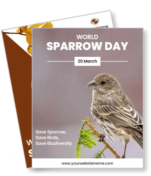 world sparrow day awareness with sparrow save birds and biodiversity message template