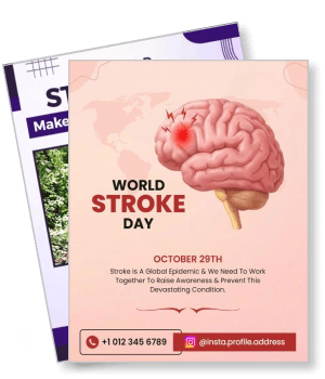 world stroke day awareness brain health october 29th template