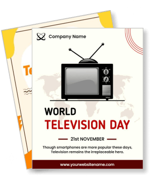 world television day vintage tv design brand template