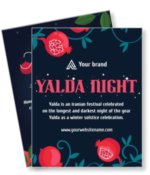 yalda night iranian festival pomegranate theme social media template