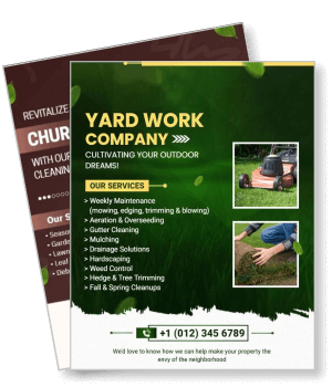 yard work services lawn care maintenance lawnmower weekly gardening template