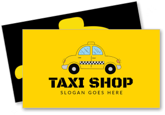 yellow taxi shop business card design template