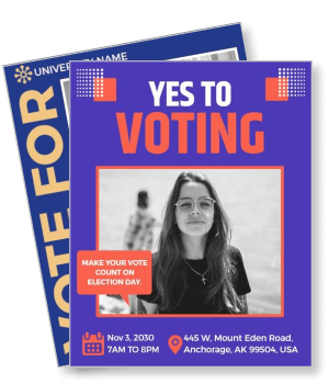 yes to voting poster with details for election day event template