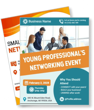 young professionals networking event design template