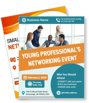 young professionals networking event flyer design template