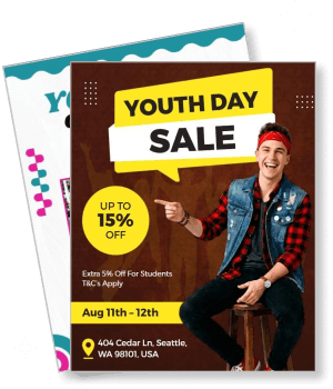 youth day sale with discounts and event details template