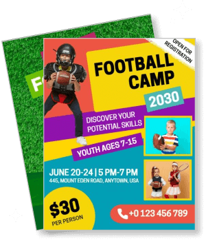 youth football camp 2023 registration for ages 7 to 15 discover skills template
