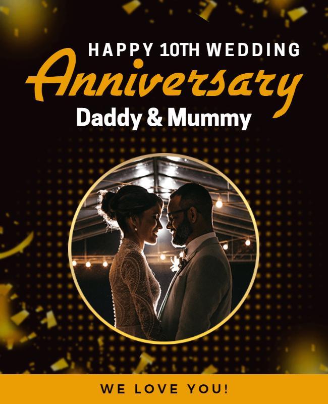 10th Wedding Anniversary Celebration Flyer Template