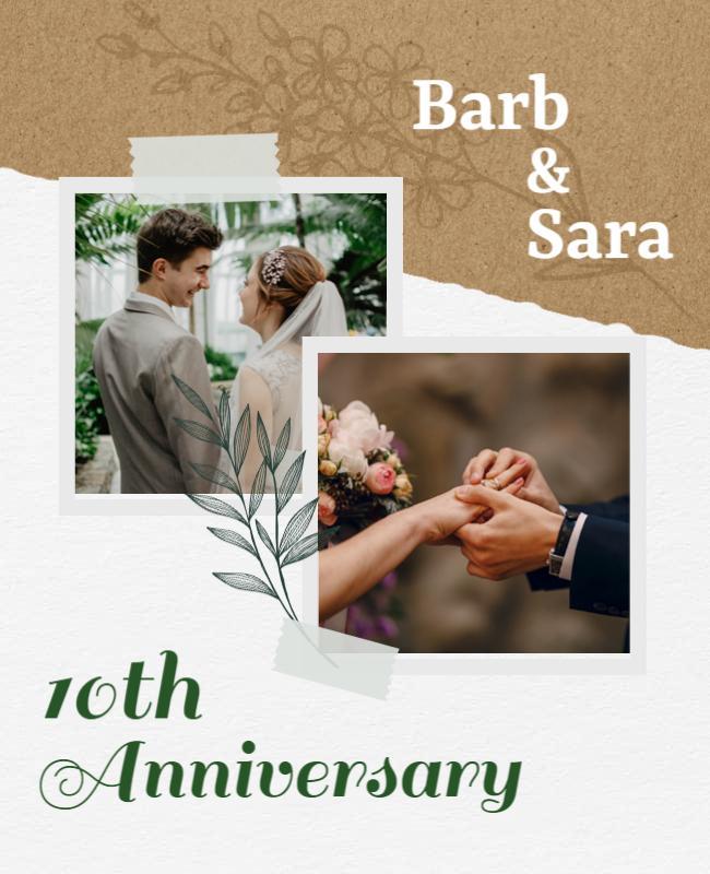 10th Wedding Anniversary Flyer Template