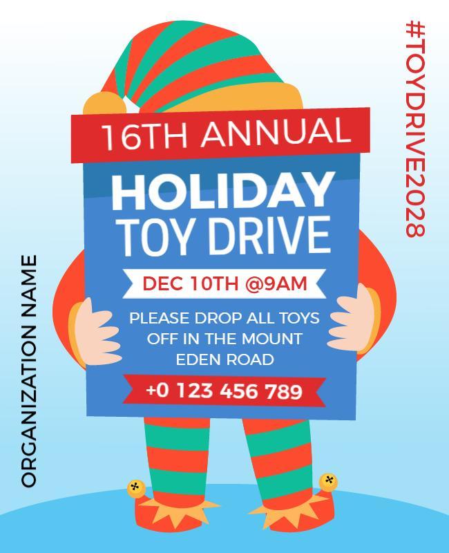 16th Annual Holiday Toy Drive Flyer Template