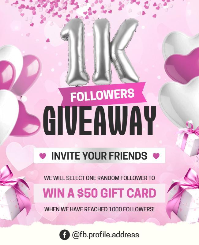 1k Followers Celebration Giveaway Flyer Template