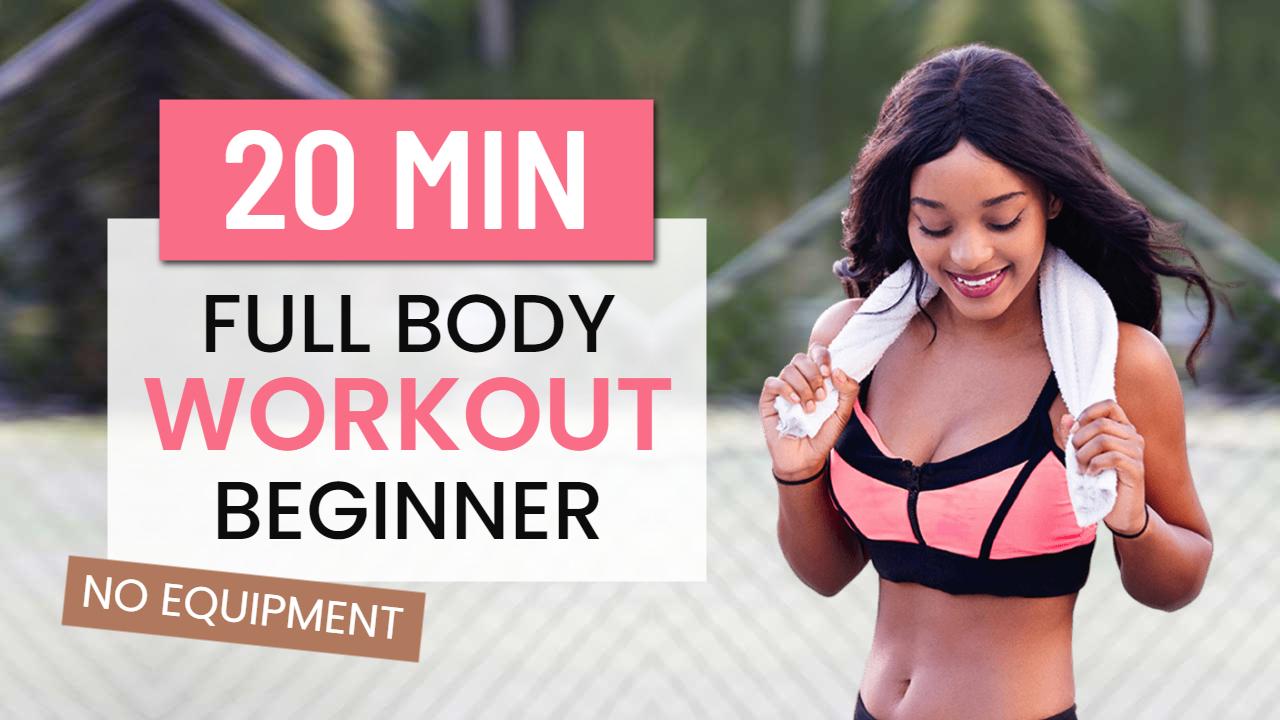 20 Minute Beginner Full Body Workout Fitness YouTube Thumbnail Template