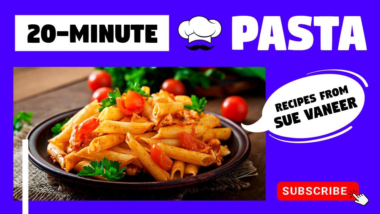 20-Minute Pasta Recipe Quick Cooking YouTube Thumbnail Template