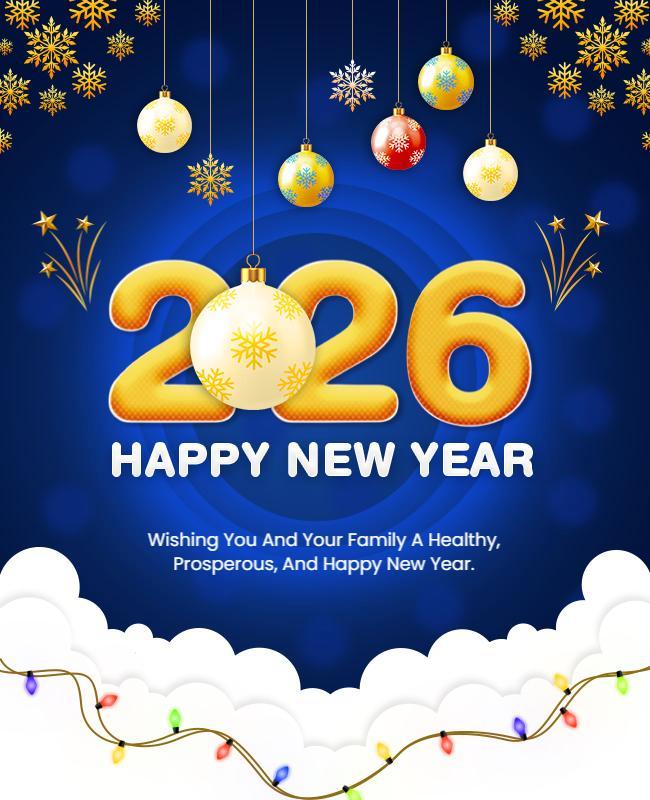 2026 Happy New Year Celebration Flyer Template