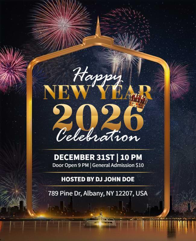 2026 New Year Celebration Event Flyer Template
