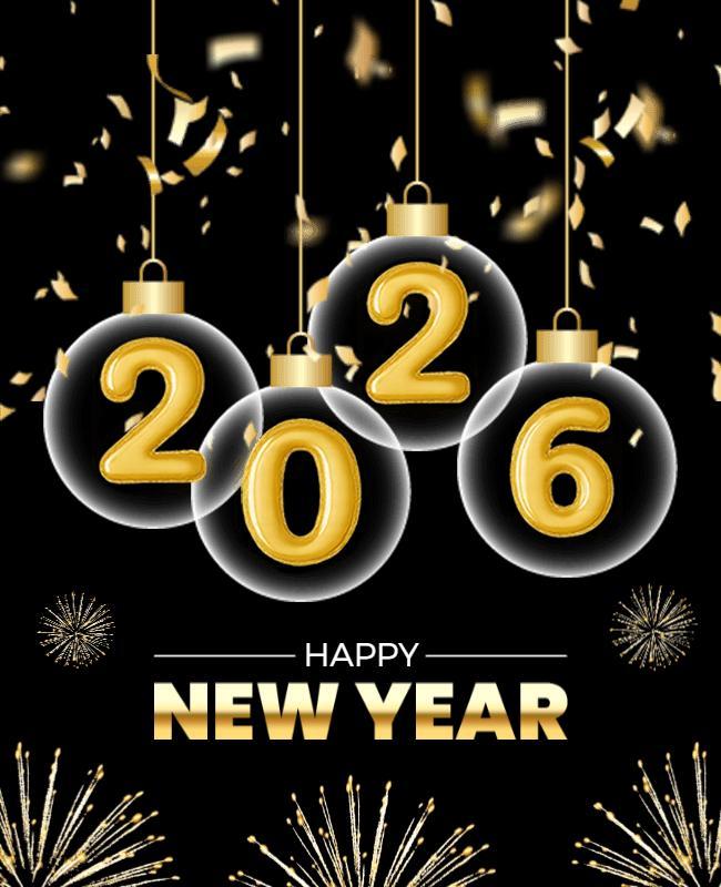 2026 New Year Celebration Fireworks Flyer Template