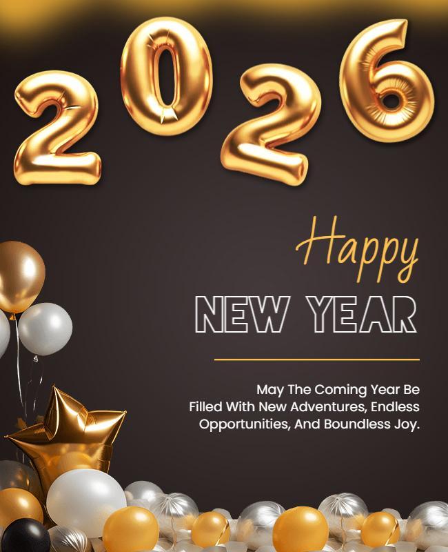 2026 New Year's Eve Celebration Balloon Flyer Template