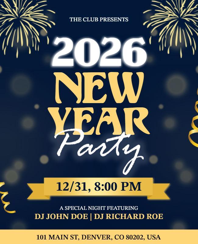 2026 New Year's Eve Party Flyer Template