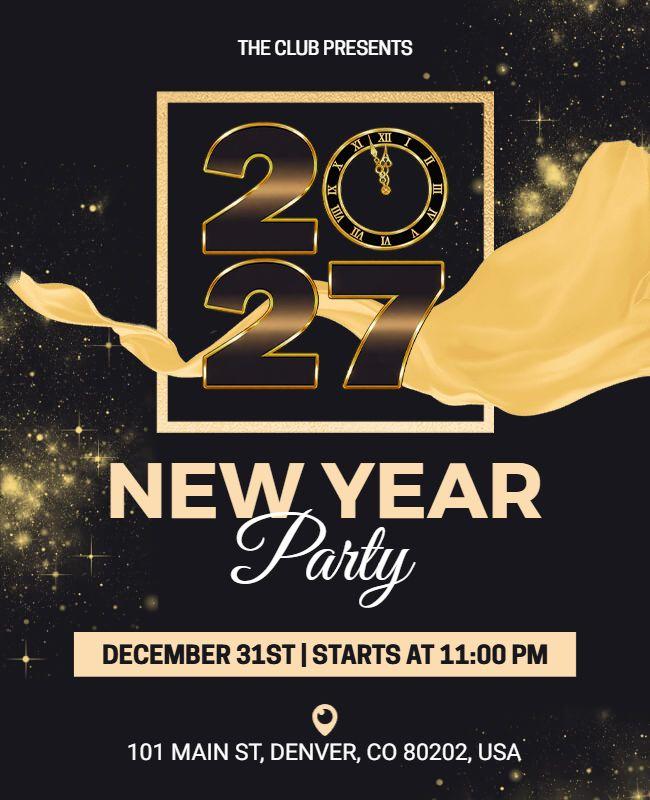 2027 New Year Bash Event Flyer Template