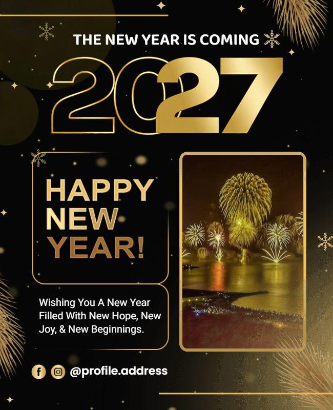 2027 New Year Celebration Flyer Template