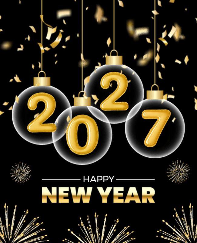 2027 New Year Festive Celebration Flyer Template