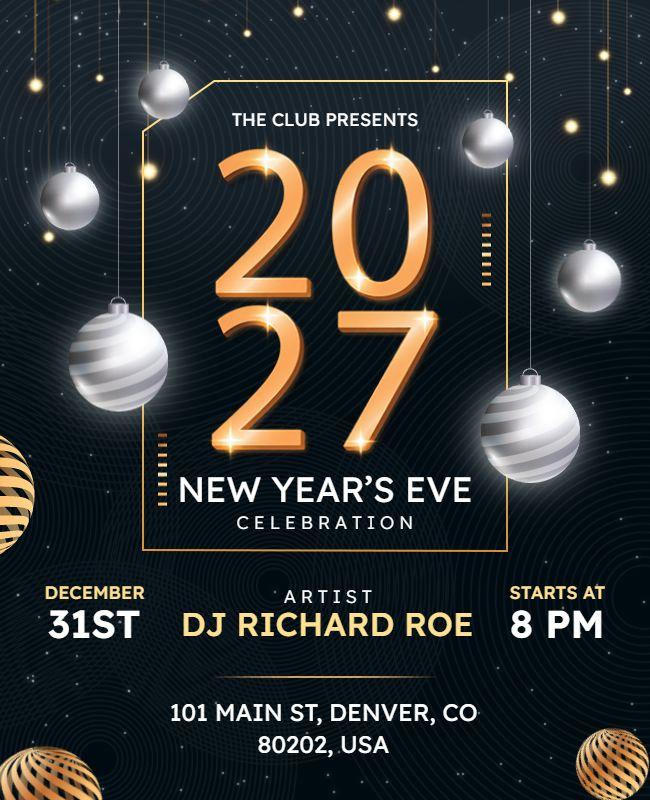 2027 New Year's Eve Celebration Event Flyer Template