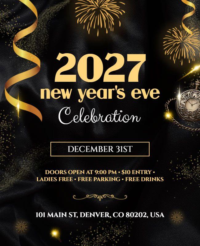 2027 New Year's Eve Event Flyer Template