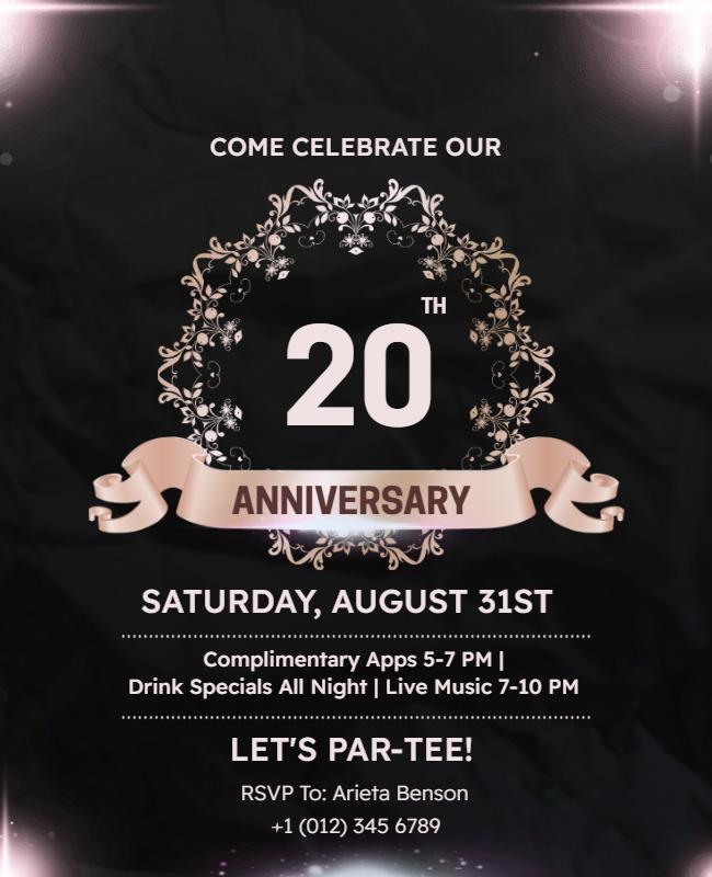 20th Anniversary Celebration Flyer Template