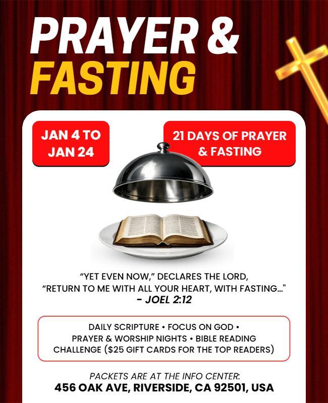 21 Days of Prayer and Fasting Flyer Template