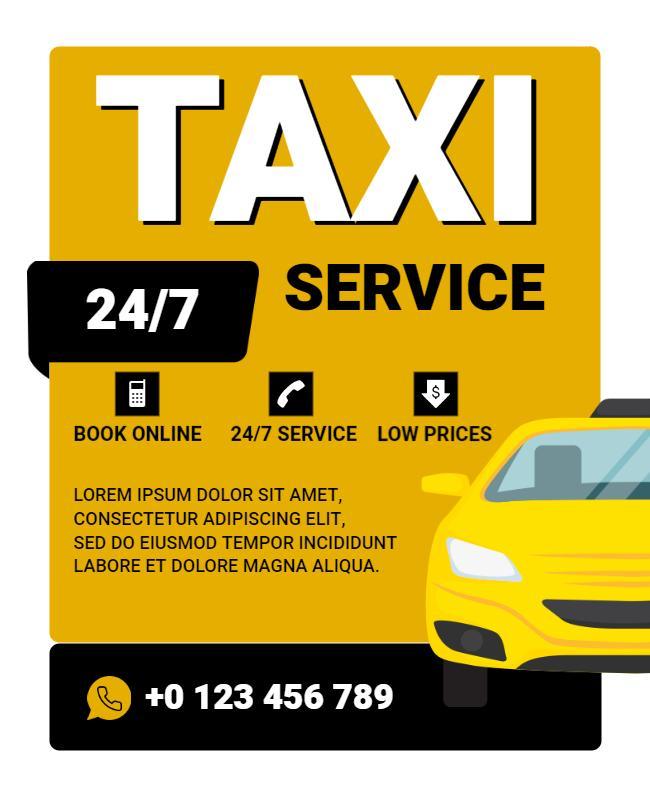 247 Taxi Service Promotion Flyer Template