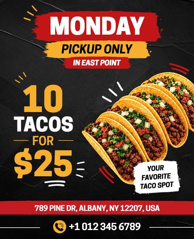 $25 Taco Deal Promotional Flyer Template