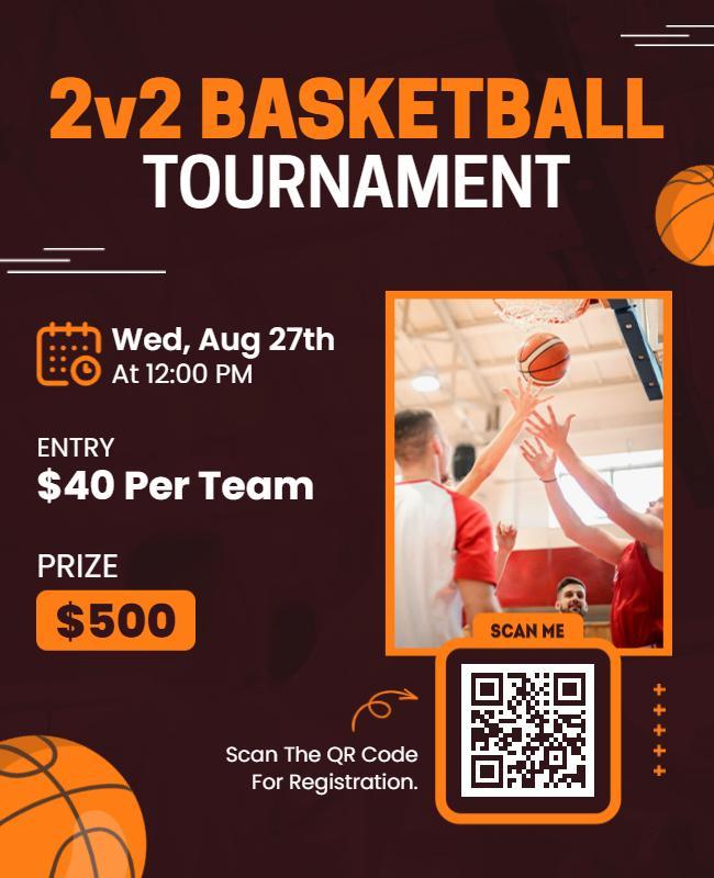 2v2 Basketball Tournament Event Flyer Template