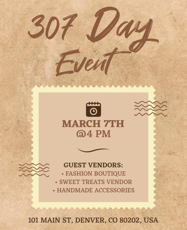 307 Day Event with Local Vendors Flyer Template