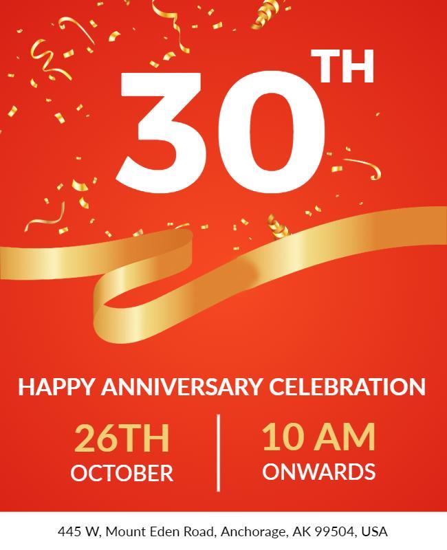 30th Anniversary Celebration Event Flyer Template