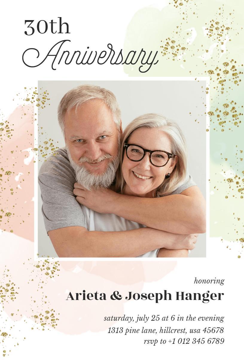 30th Anniversary Elegant Celebration Invitation Template