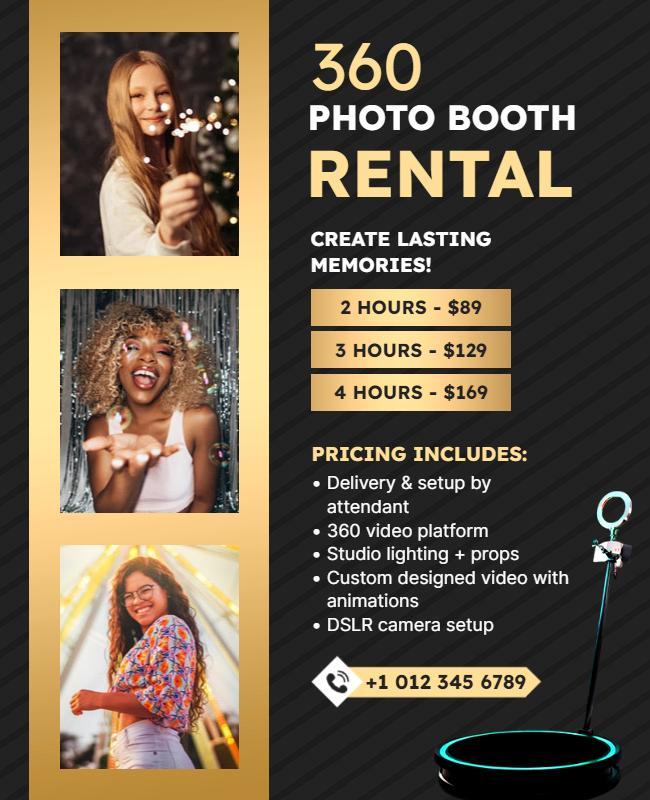 360 Photo Booth Rental Service Flyer Template