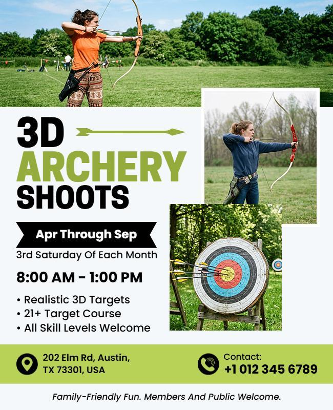 3d Archery Shoots Event Flyer Template
