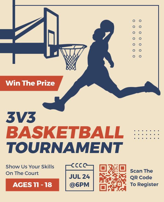 3v3 Basketball Tournament Flyer Template
