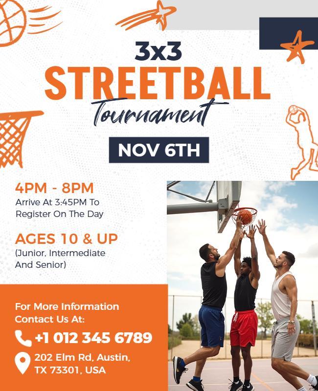 3x3 Streetball Tournament Event Flyer Template