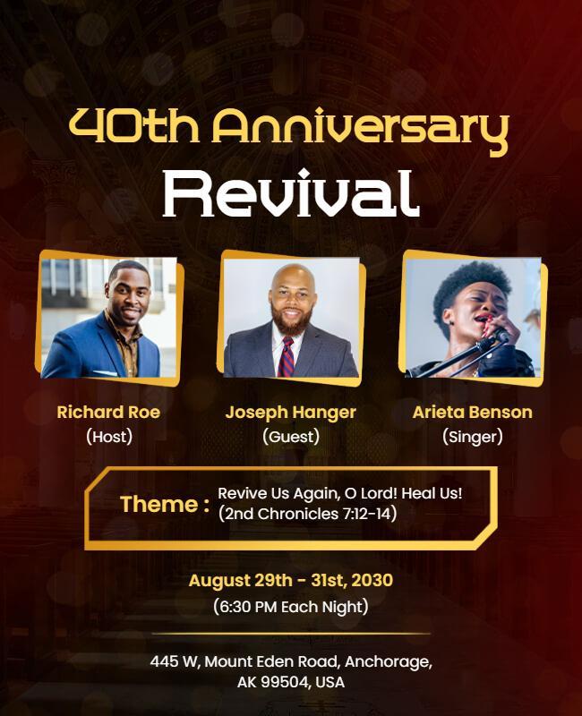 40th Anniversary Revival Event Flyer Template