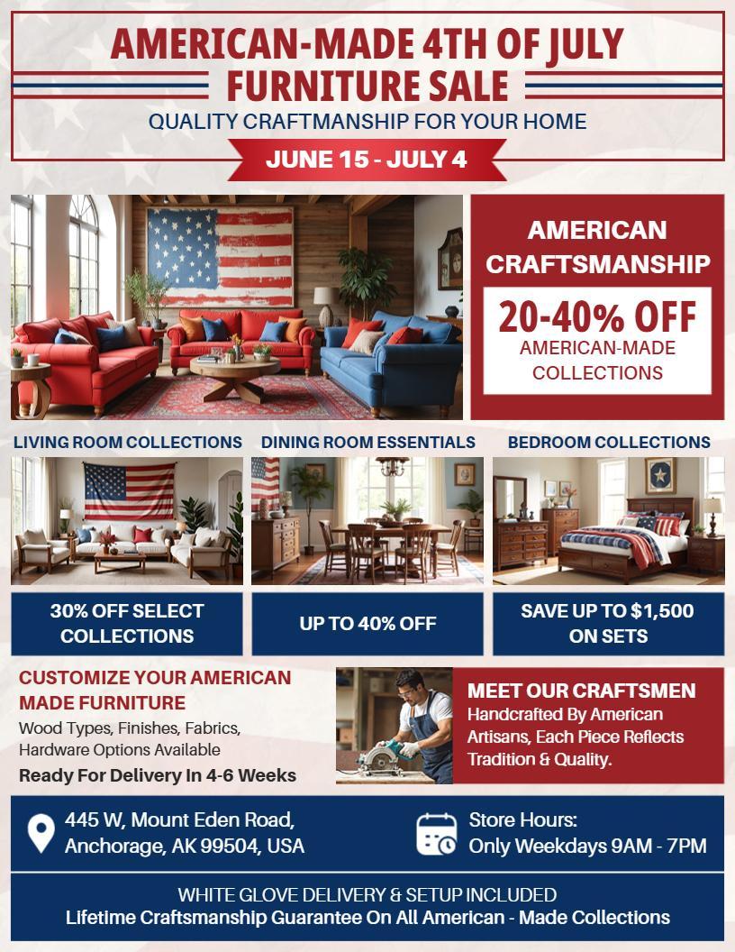 4th of July American-Made Furniture Sale Flyer Template