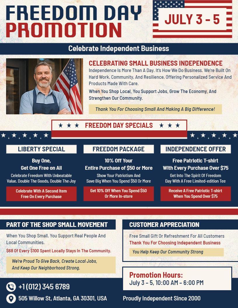 4th of July Business Promo Flyer Template