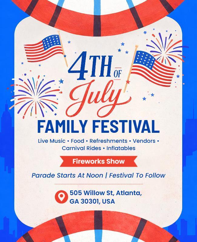 4th of July Family Festival Flyer Template