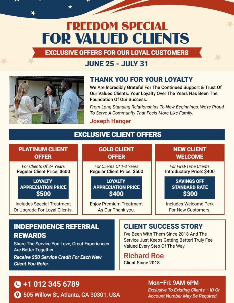 4th of July Freedom Special Flyer Template
