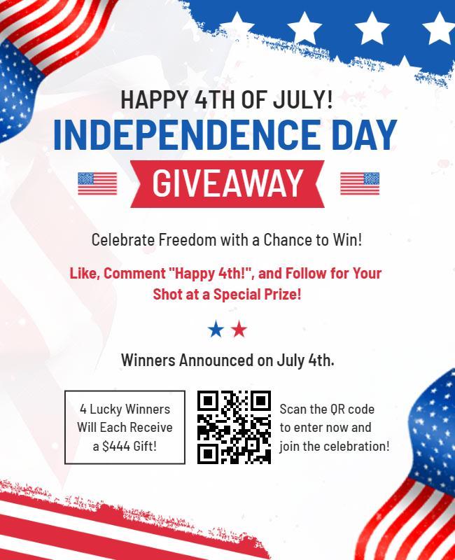 4th of July Giveaway Celebration Flyer Template