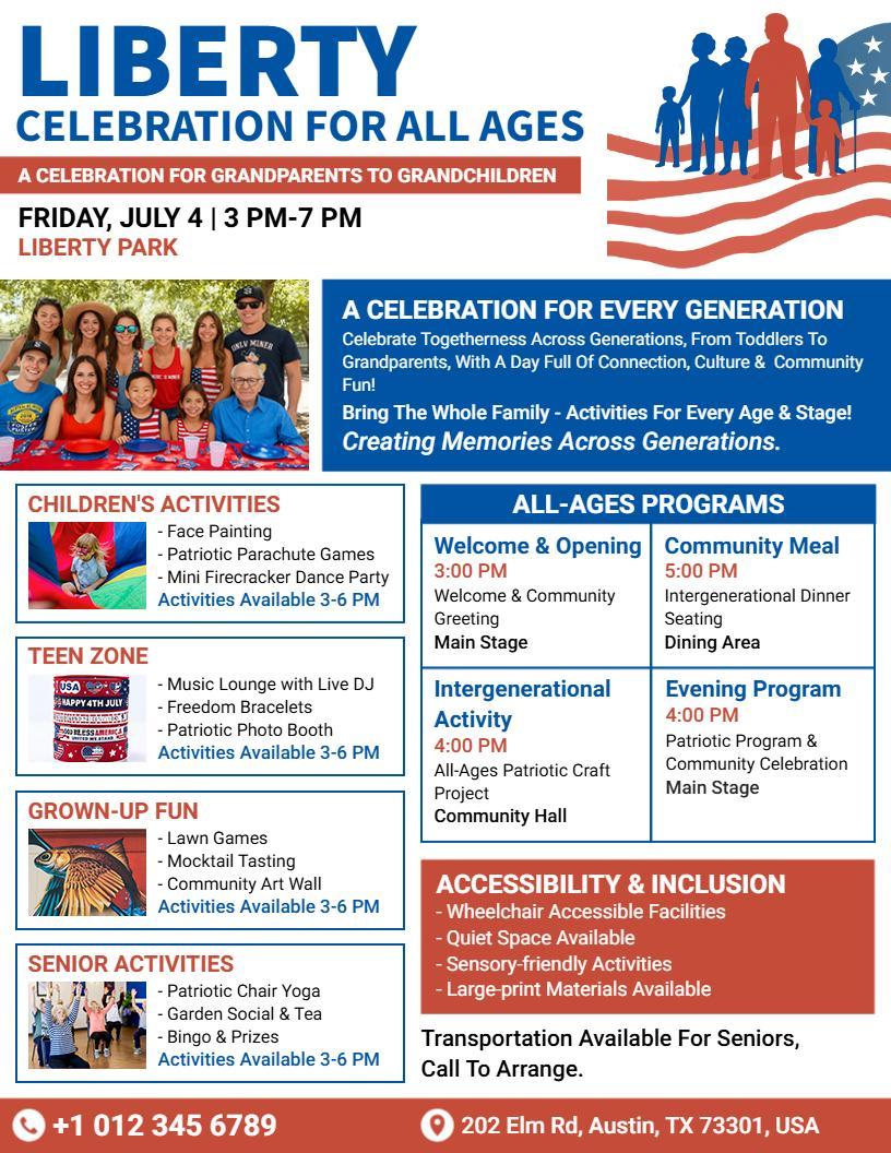 4th of July Liberty Celebration Flyer Template