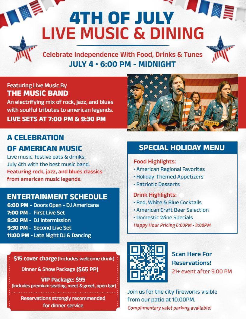 4th of July Live Music & Dining Flyer Template